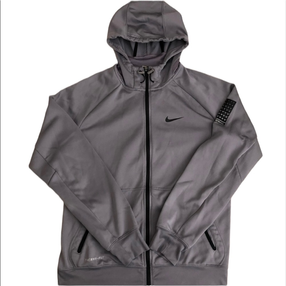 Nike Therma-Fit Men’s basketball jacket, gray, size X-Large